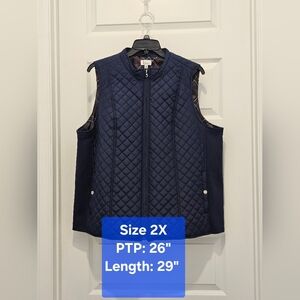 Kim Rogers Full Zip Quilted Vest, EUC, Size 2X
